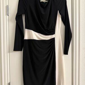 Ralph Lauren Black and White Long Sleeve Dress